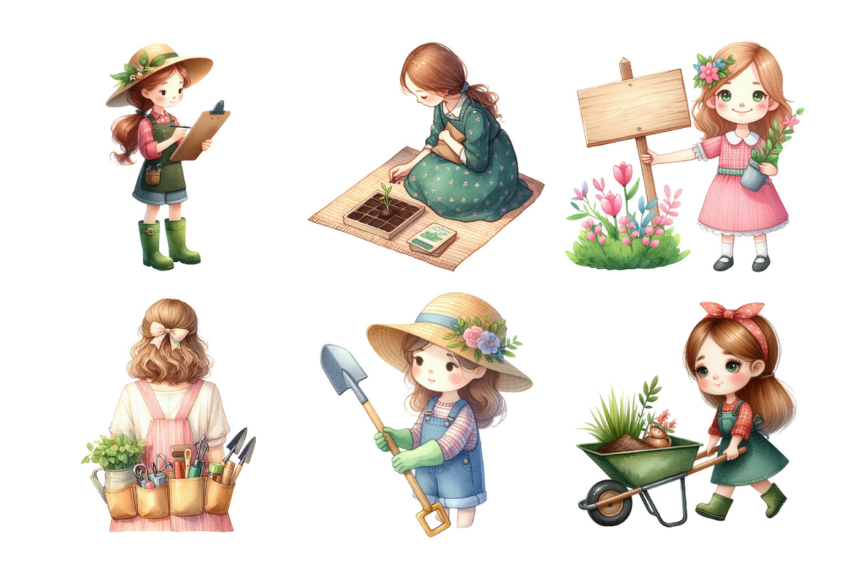 Gardening Girl Sublimation Bundle, an Illustration by Daily.Designs (Photo 4 of 5)