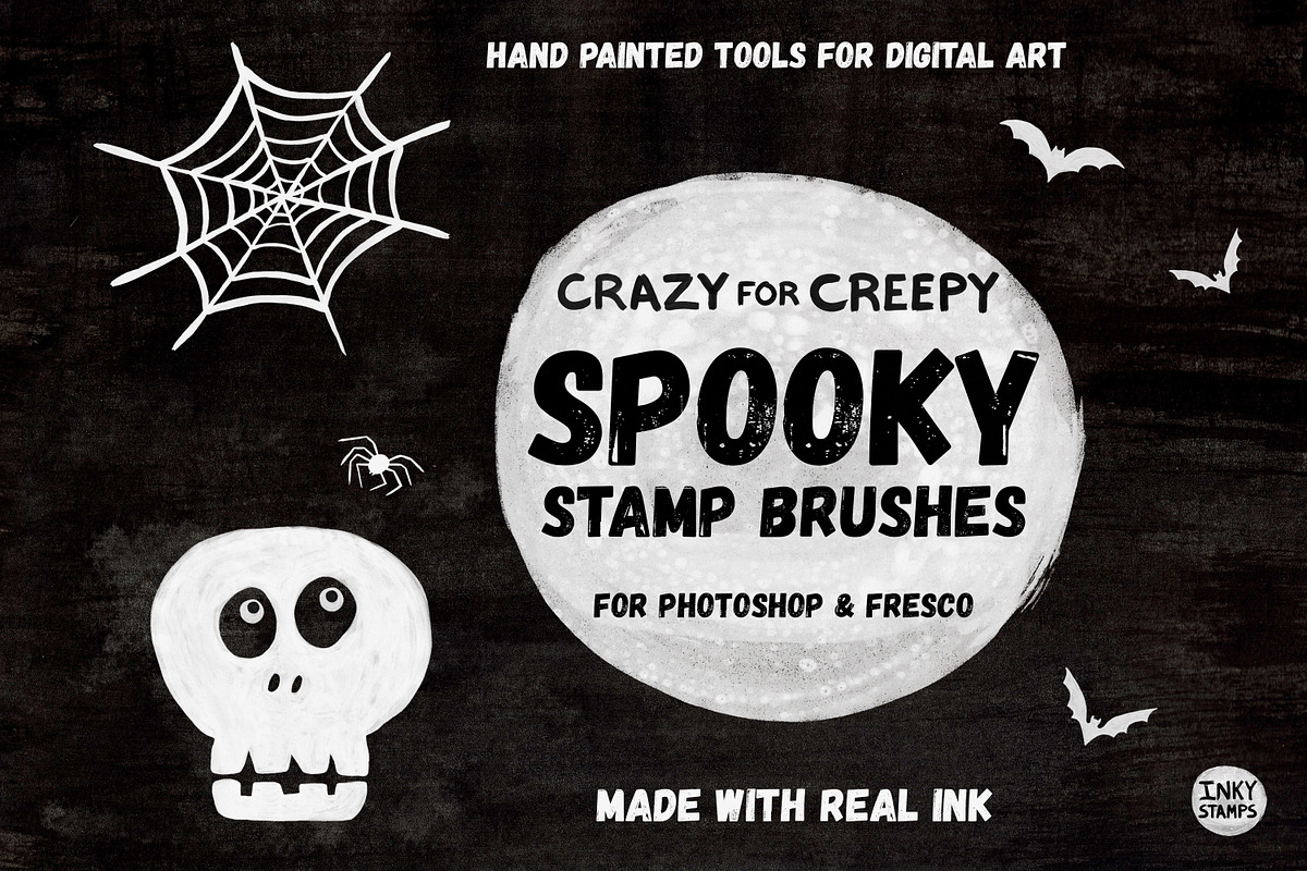 Spooky Stamp Brushes - Photoshop, a Brush Add-On by INKY STAMP BRUSHES (Photo 1 of 10)