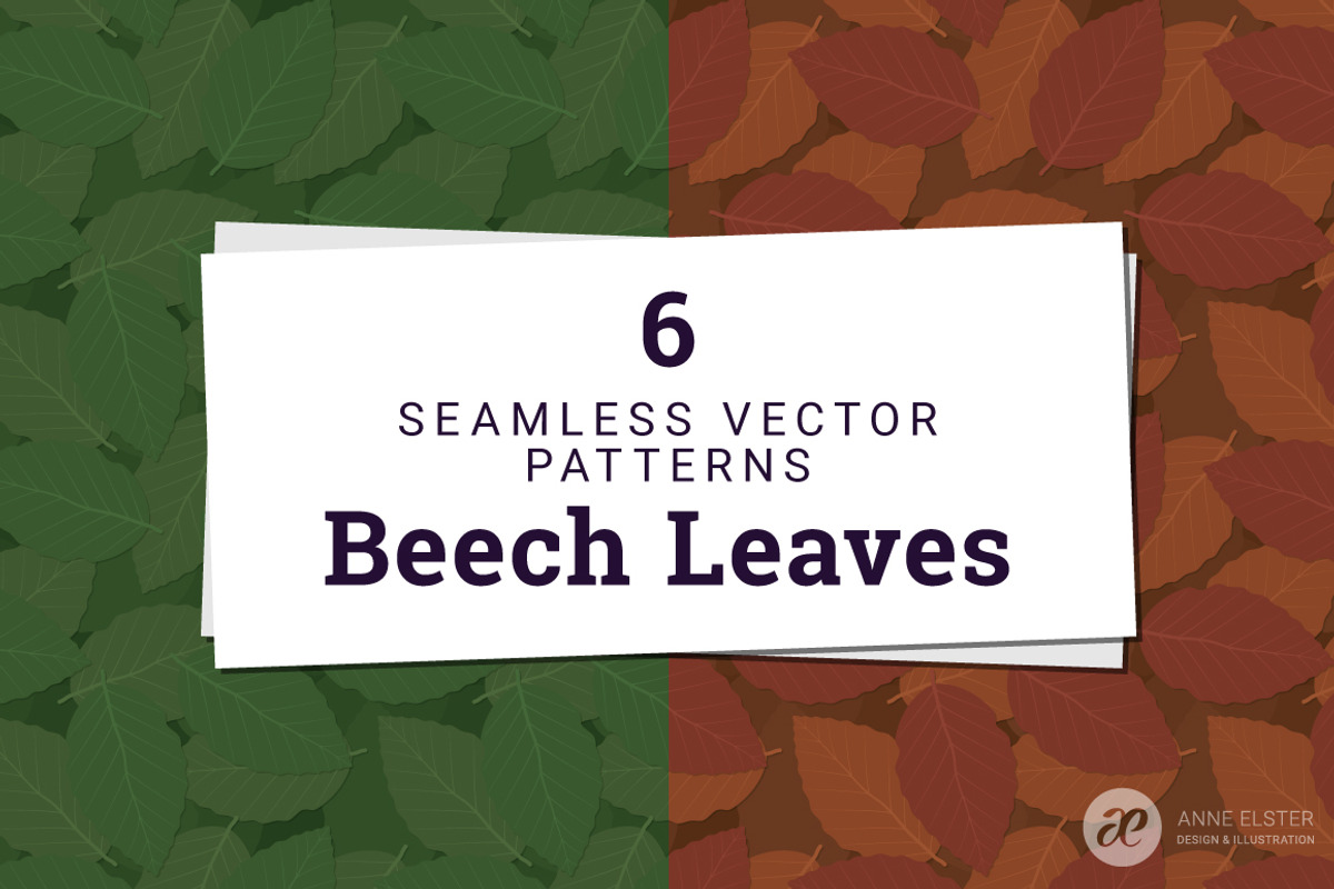 Beech Leaves Vector Pattern, a Pattern Graphic by Anne Elster Design (Photo 1 of 3)