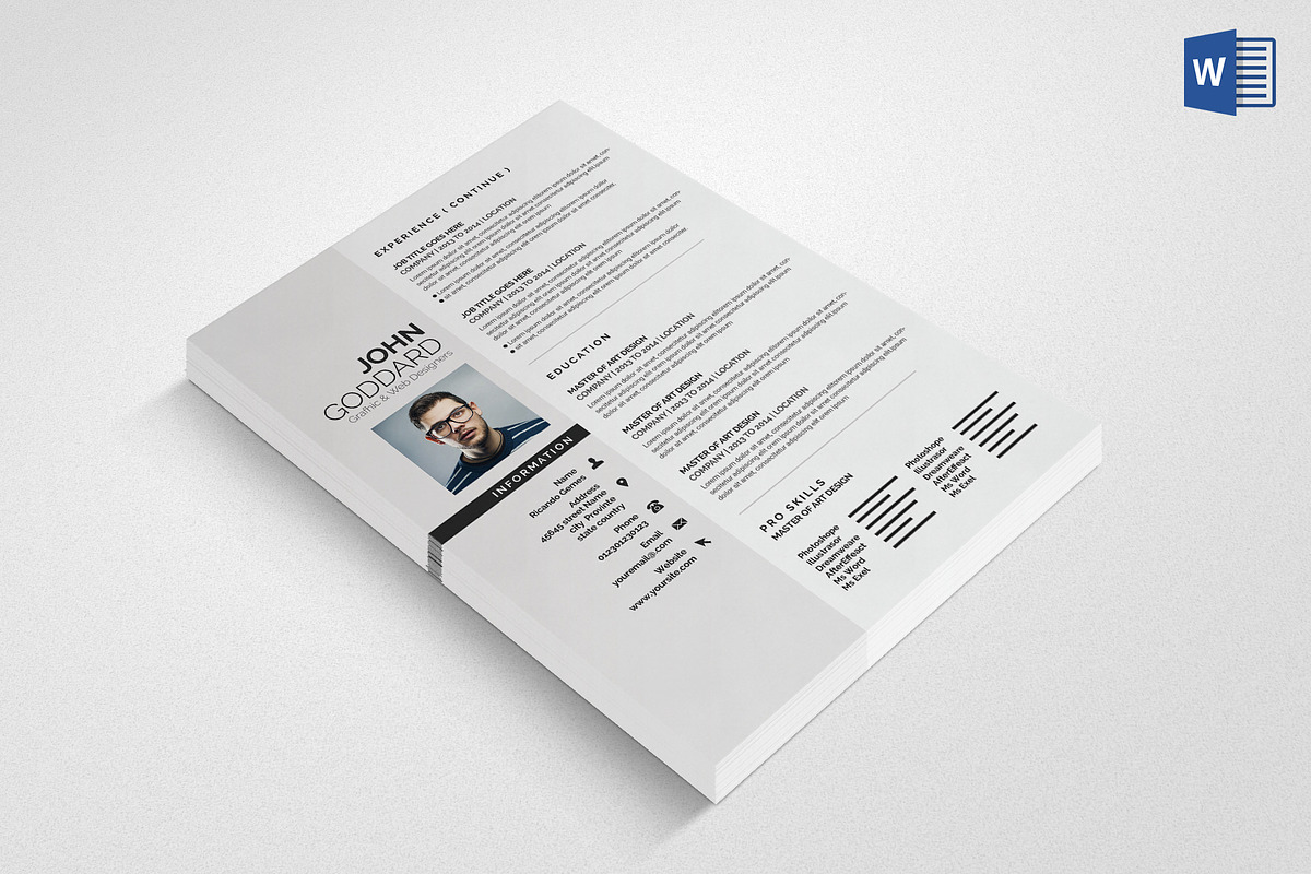 Minimal Resume/ CV Set, a Resume Template by graphicforest (Photo 6 of 7)