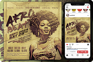 Afro Beat Vintage Flyer, a Flyer Template by regalDRAW