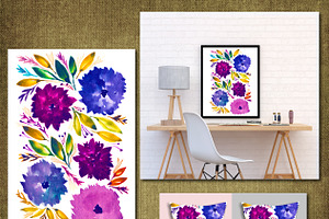 Hand Painted Flowers1J