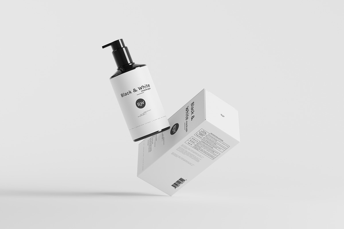 Black & White Mockups - Pump Bottles, a Packaging Mockup by pmvch (Photo 18 of 160)
