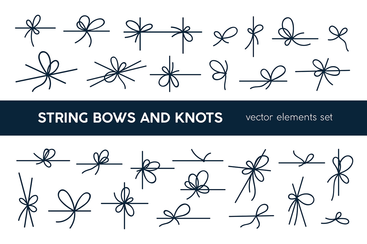 String, rope bows with knots set, an Object Illustration by Good Studio (Photo 1 of 3)