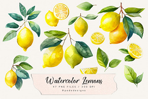 Watercolor Lemons