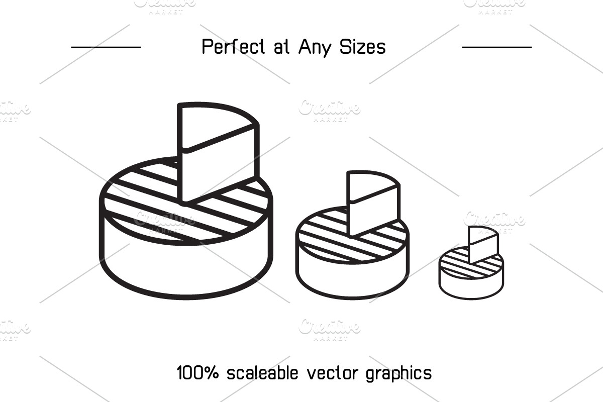 Data Pie Chart and Graph Icons Set, an Outline Icon by Designfour (Photo 7 of 7)