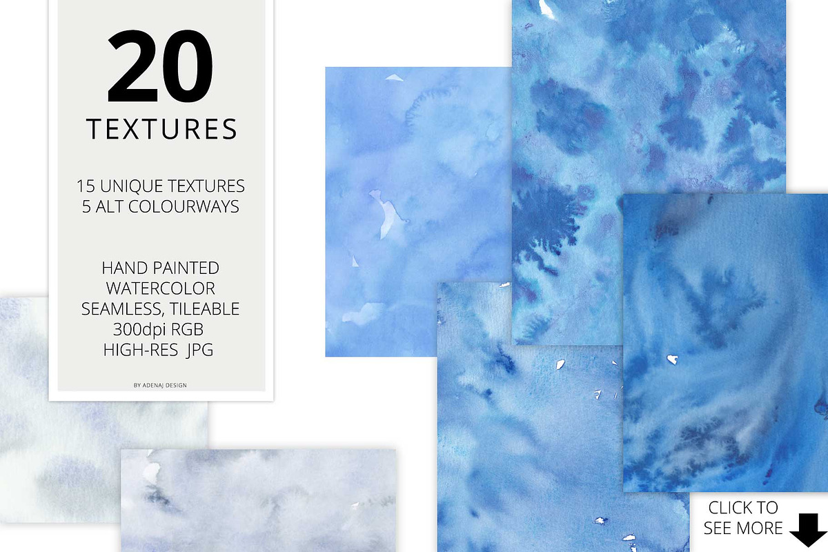 20 Huge Seamless Watercolor Textures, a Texture Graphic by AdenaJ (Photo 2 of 12)