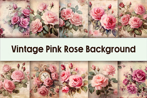 Vintage Pink Rose Background