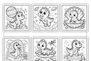 Bold Easy Cute Dinosaur Coloring Pag, an Animal Illustration by Ink Gallery (Thumbnail 8 of 9)