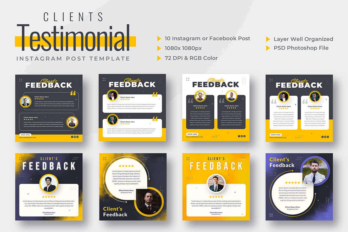 Feedback or Review Instagram post, a Social Media Template by Uiparvin (Photo 1 of 6)