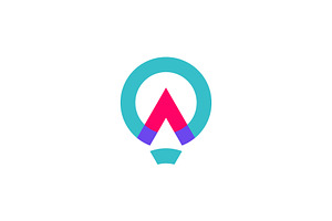 balloon and letter A with modern