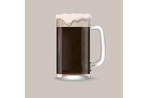 Glass of dark beer, a Food Illustration by piter.goskov