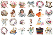 Watercolor Sewing Clipart Bundle, a Seasonal Illustration by designcity5 (Thumbnail 2 of 5)
