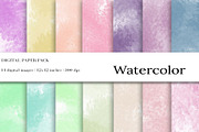 Watercolor Background Digital Paper, a Texture Graphic by BonaDesigns