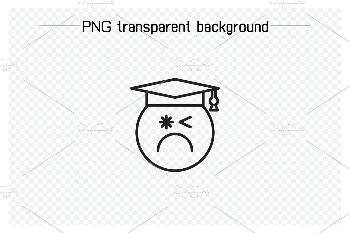 Bored and Moody Student Emoticon Set, an Outline Icon by Designfour (Photo 6 of 7)