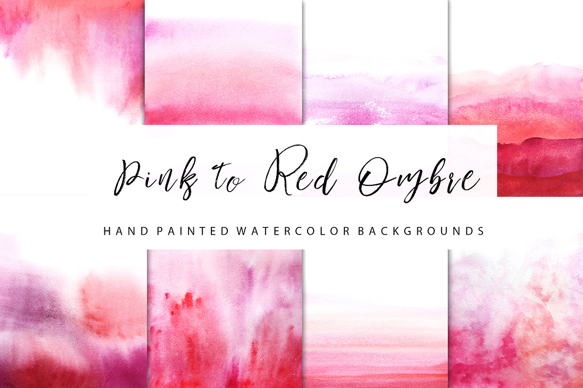 red watercolor ombre backgrounds, a Texture Graphic by GraphicRain (Photo 1 of 5)