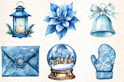 Christmas Blue Clipart PNG, an Illustration by DreamCafeArt (Thumbnail 4 of 7)