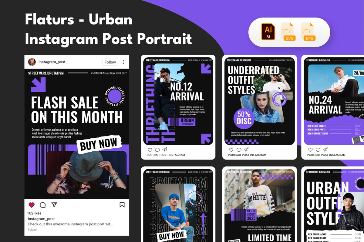 Urban Fashion - Instagram Bundle 03, a Social Media Template by Dhabee (Photo 2 of 10)