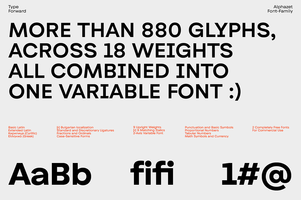 Alphazet Font-Family, a Sans Serif Font by Type Forward (Photo 4 of 8)