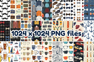 130 Fathers Day Seamless Patterns