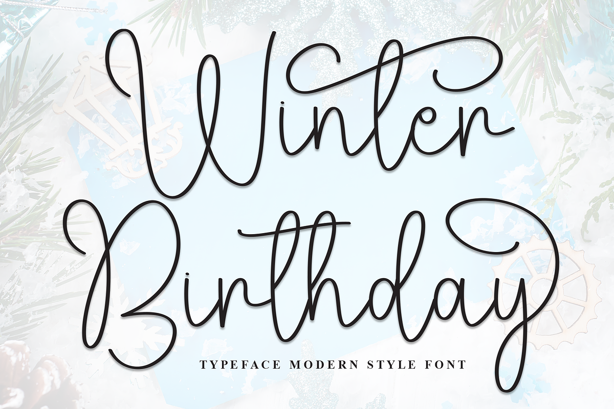 Winter Birthday | Script Font, a Handwritten Font by Scratchones (Photo 1 of 9)