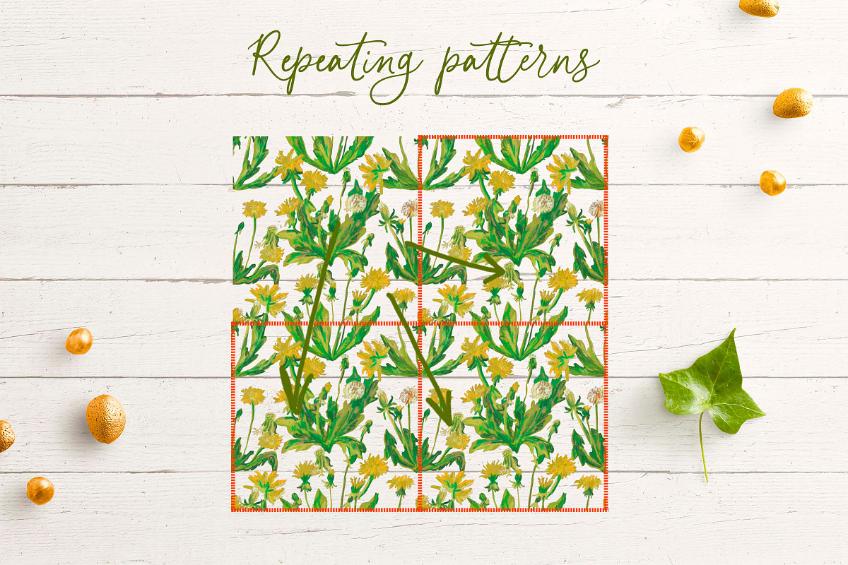 Kids Crayon Dandelion Seamless, a Pattern Graphic by Lucyinyourheart (Photo 10 of 10)