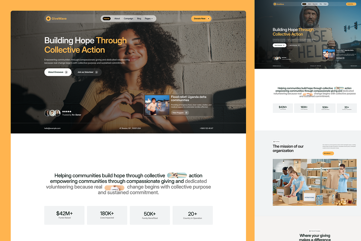 GiveWave – Charity Figma UI Template, an UI Kit Template by TNCFlow (Photo 2 of 5)