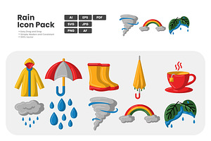 Rain Icon Pack, a Duotone Icon by erifqizeicon
