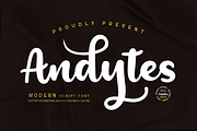 Andytes, a Script Font by twinstd (Thumbnail 1 of 11)