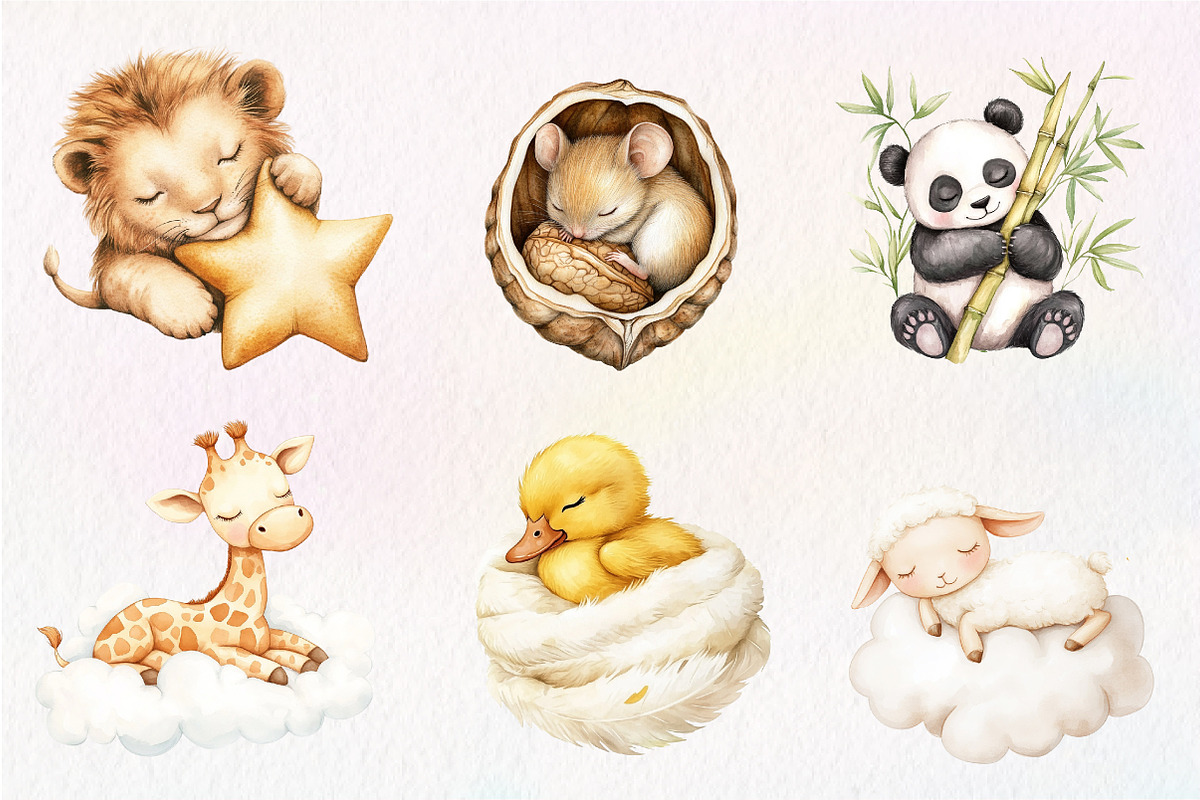 Sleeping Baby Animal, Sweet Dreams, an Illustration by CreationArt (Photo 3 of 9)