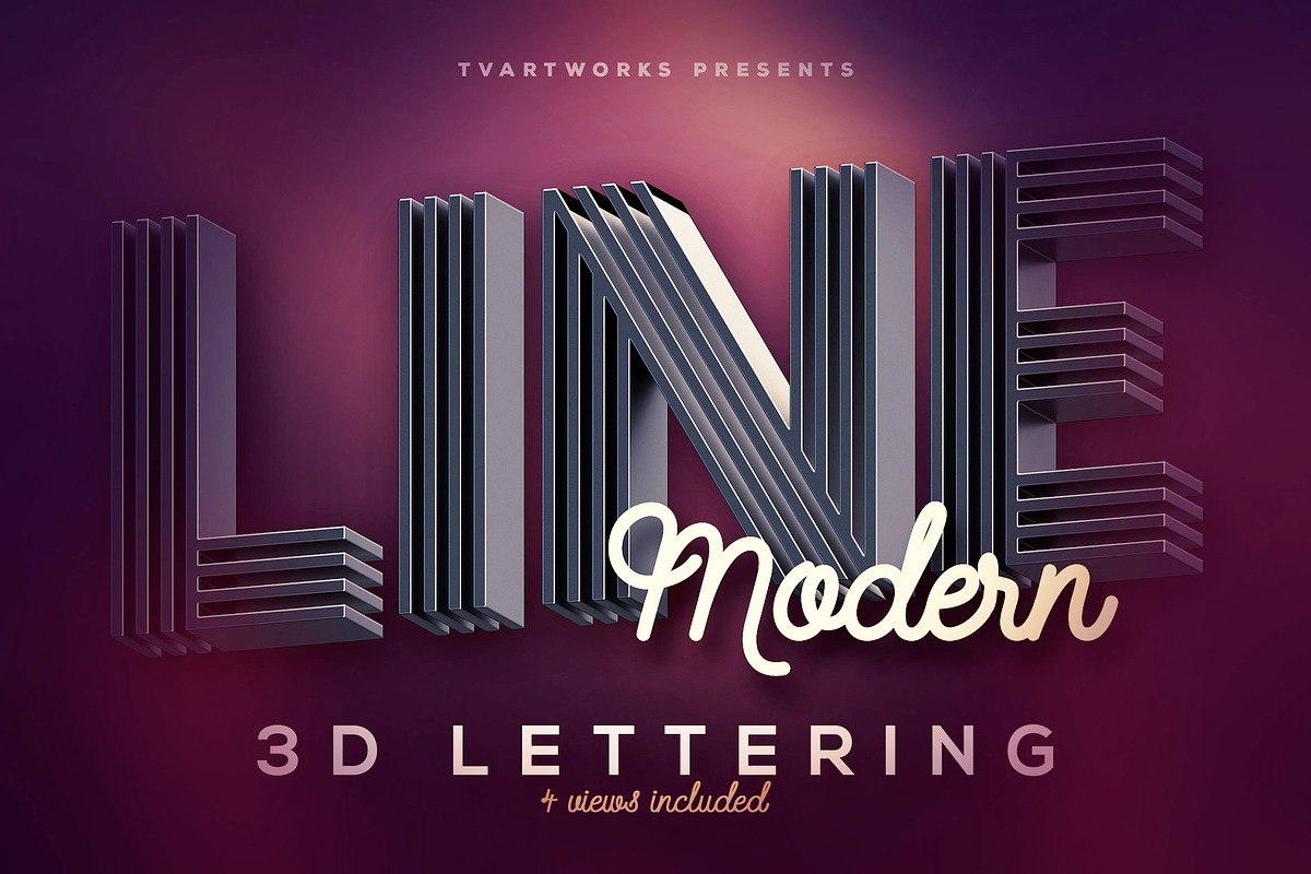 Modern Lines 3D Lerttering, a Graphic by TVartworks (Photo 5 of 12)