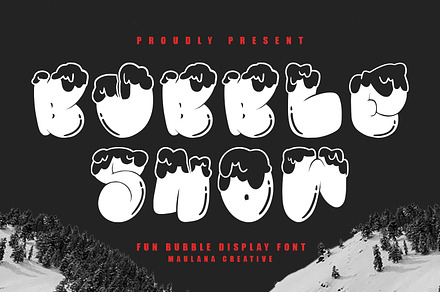 Bubble Snow Fun Display Font, a Handwritten Font by Maulana Creative