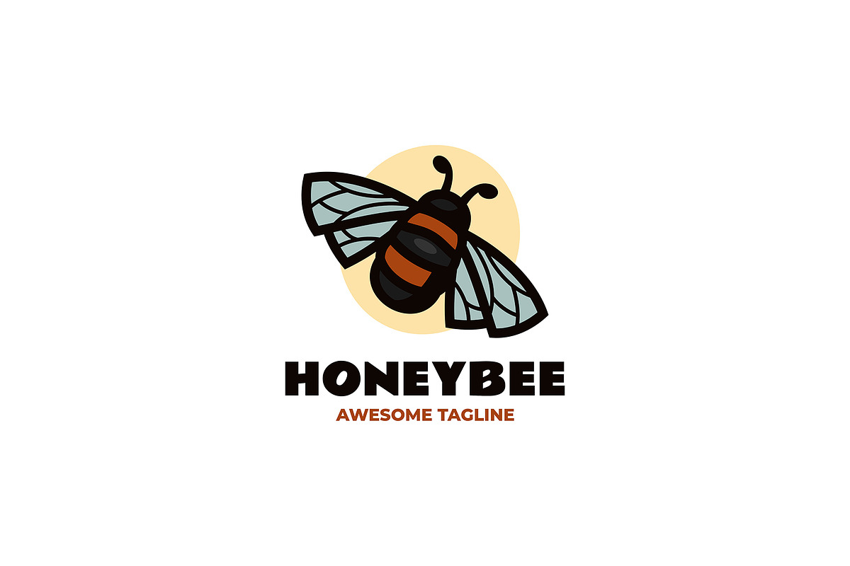 Honey Bee Simple Mascot Logo, a Branding & Logo Template by Artnivora.Std