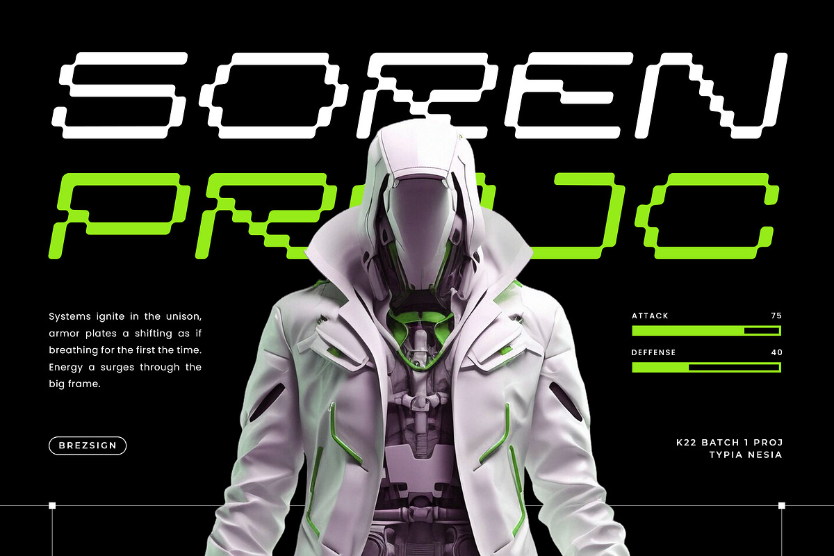 Brezsign - Modern Pixel Modular Sans, a Sans Serif Font by Typia Nesia (Photo 6 of 10)