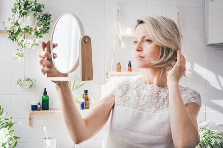 Middle-aged woman looking in the, a Person Photo by Yummypic