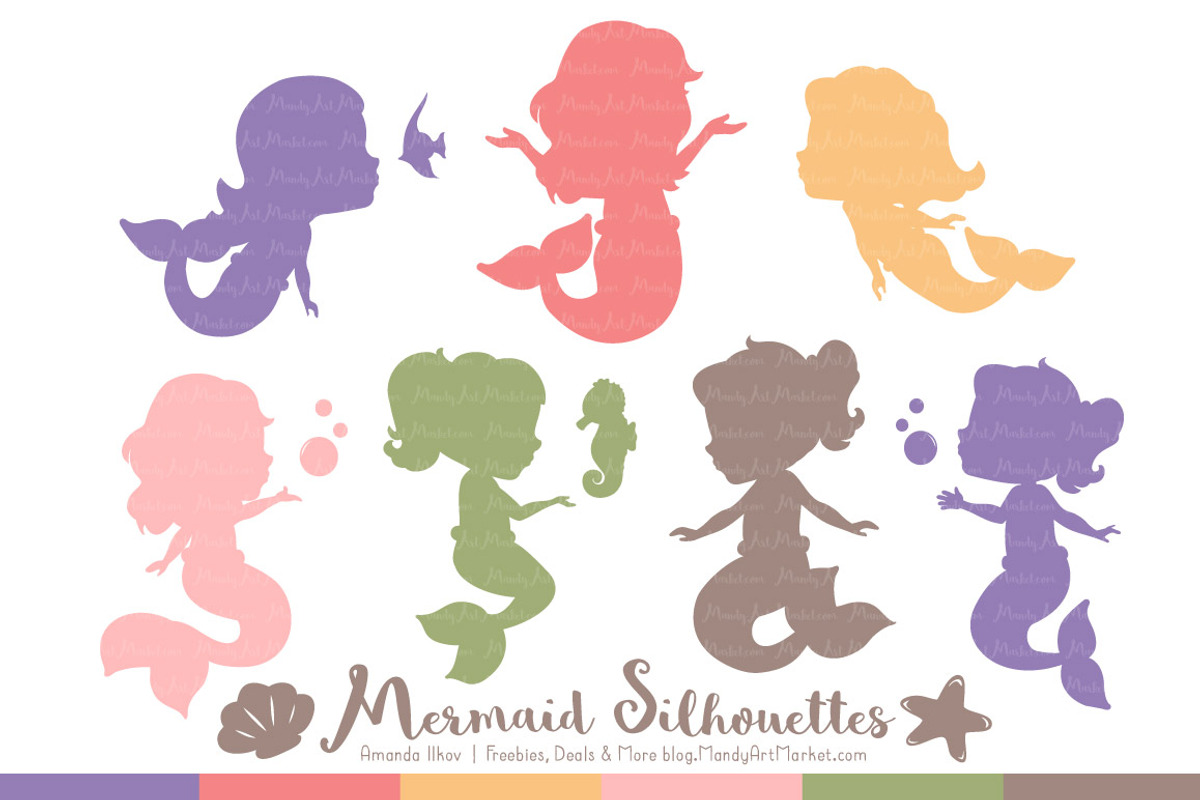 Mermaid Silhouettes in Wildflowers, an Illustration by Amanda Ilkov (Photo 1 of 3)