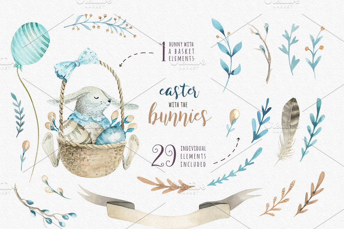 Happy easter with bunnies I, an Animal Illustration by Peace ART (Photo 3 of 6)