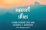 Sunset Skies Hand Lettered Font, a Sans Serif Font by Jordyn Alison Designs (Thumbnail 1 of 7)