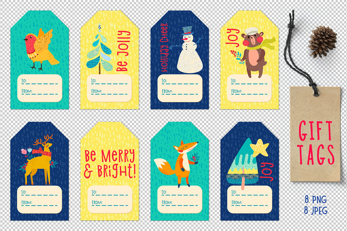 Christmas Gift Tag, cupcakes toppers, an Object Graphic by KundolaArt (Photo 2 of 5)