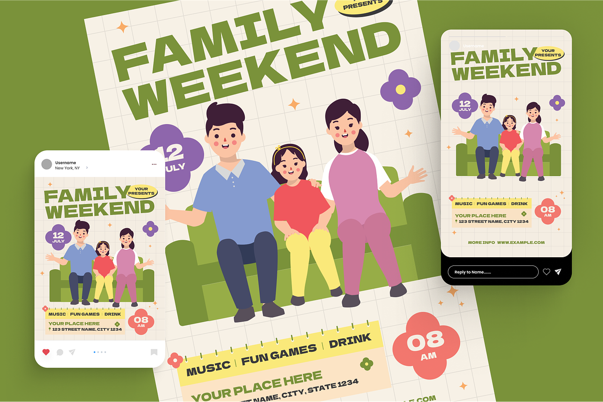 Family Weekend Event Flyer Set, a Flyer Template by Annora Studio (Photo 3 of 6)