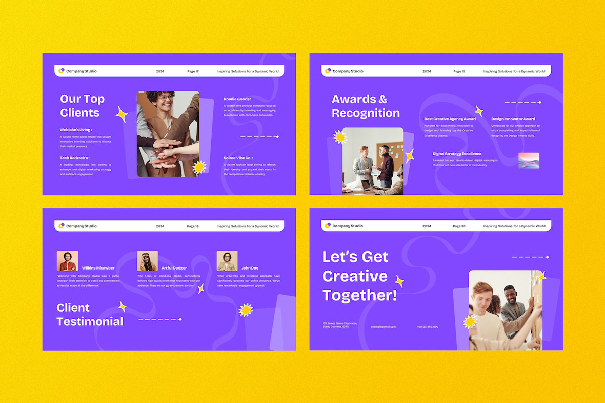 Purple Creative Agency Powerpoint, a Presentation Template by Aiyari Graphic (Photo 5 of 5)