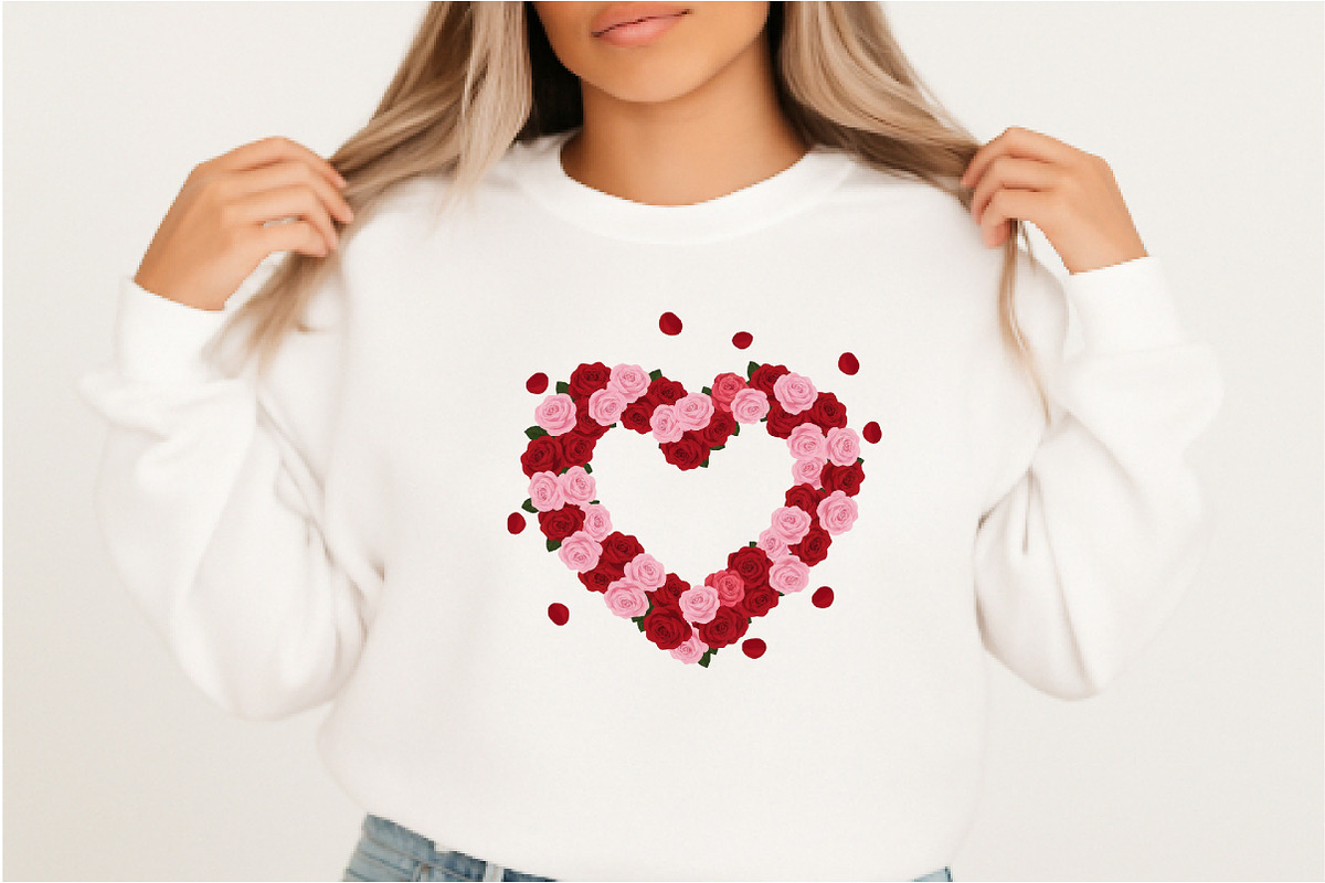 Floral Heart Shape Design, an Illustration by DreamArtGraphic (Photo 3 of 6)