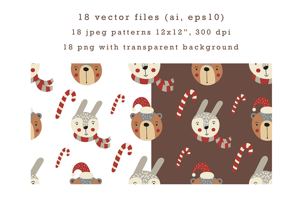 Christmas seamless pattern set, a Pattern Graphic by Nursery Art (Photo 3 of 4)