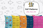 The Pigeon & the Fall patterns, an Illustration by Zooza Art (Thumbnail 2 of 8)
