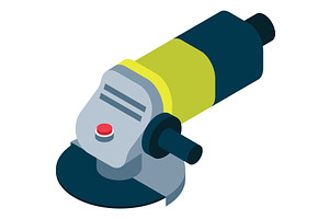 Angle grinder tool vector electric, an Illustration by SiberianArt