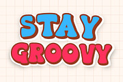 Rainbow Night is a retro groovy font, a Handwritten Font by Brown Cupple (Thumbnail 2 of 6)