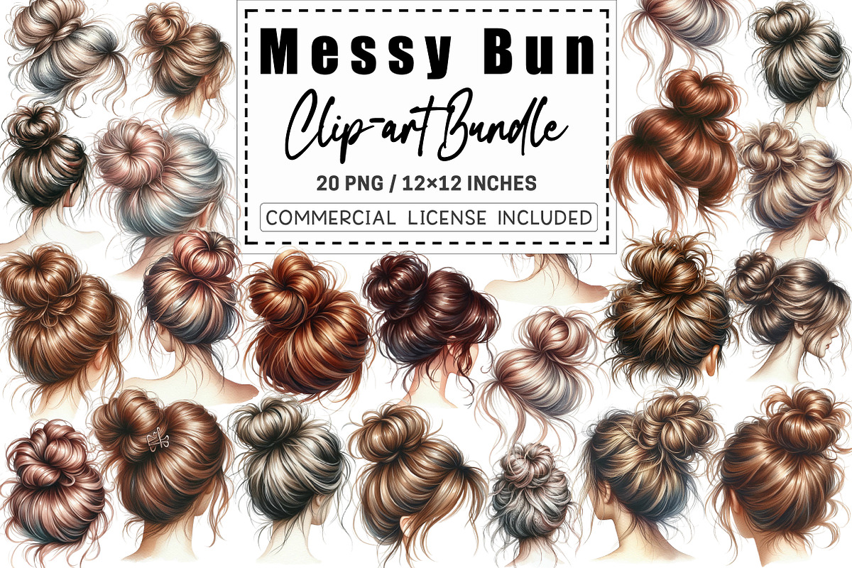 Messy Bun Clip-art, a Graphic by CitraGraphics (Photo 1 of 4)