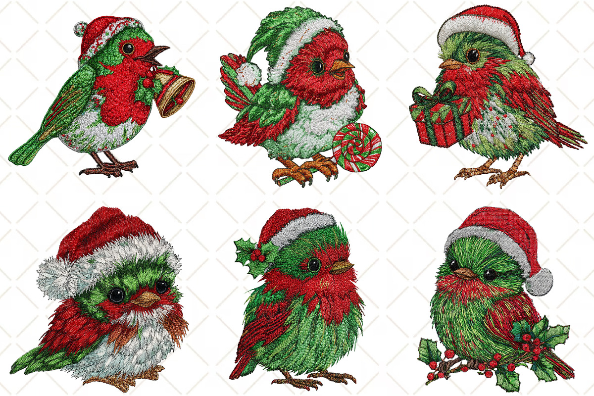 Santa Whimsical Bird Clipart, an Illustration by Black Bird Studio (Photo 5 of 6)