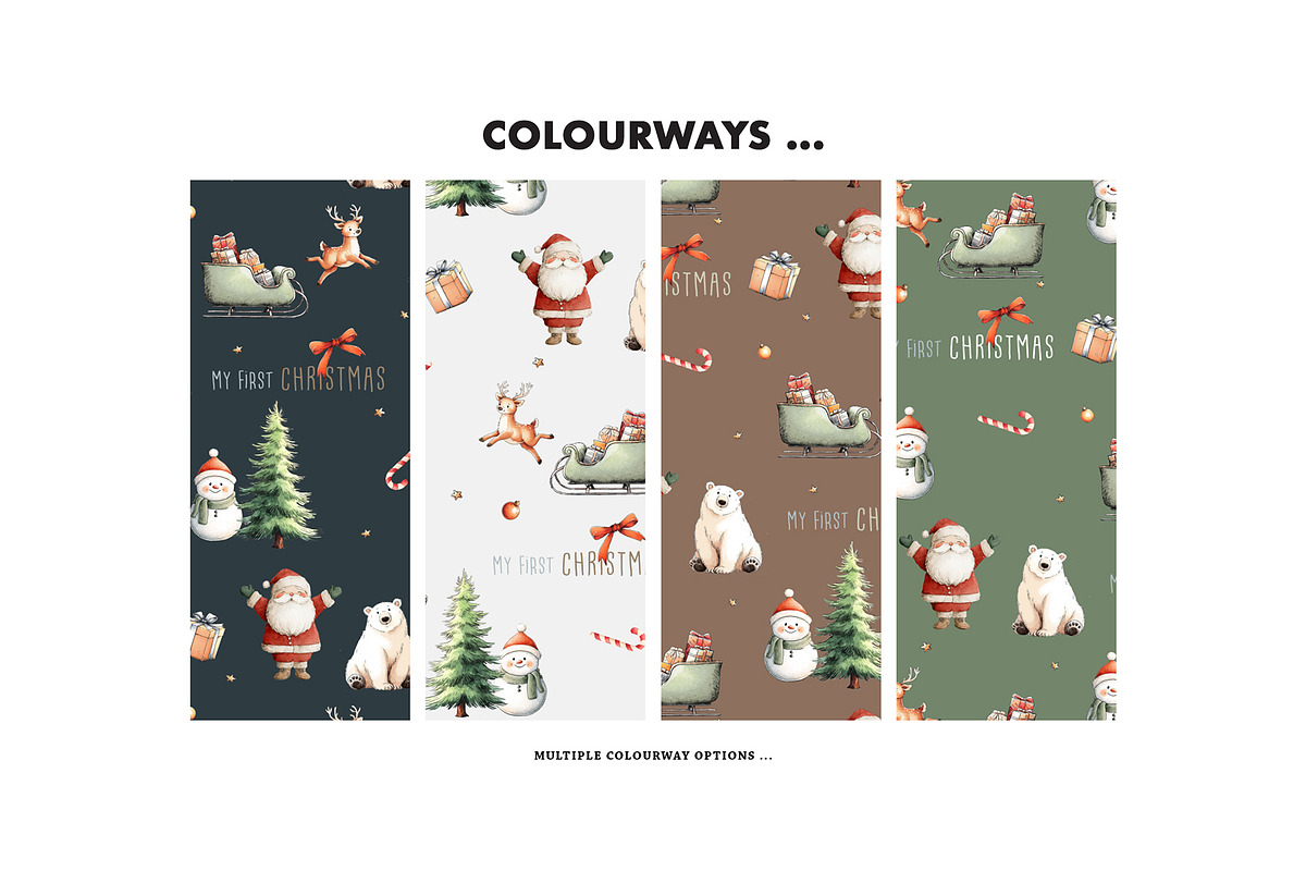 First Christmas seamless pattern, a Pattern Graphic by Milatoo (Photo 4 of 6)