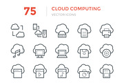 75 Cloud Computing Vector Icons, an Outline Icon by Vectors Market (Thumbnail 1 of 2)